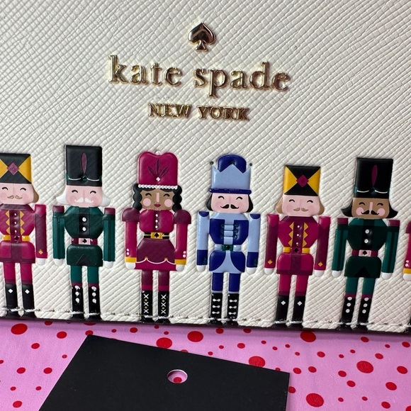 kate spade Oh What Fun! Nutcracker large slim cardholder NWT - Picture 5 of 10